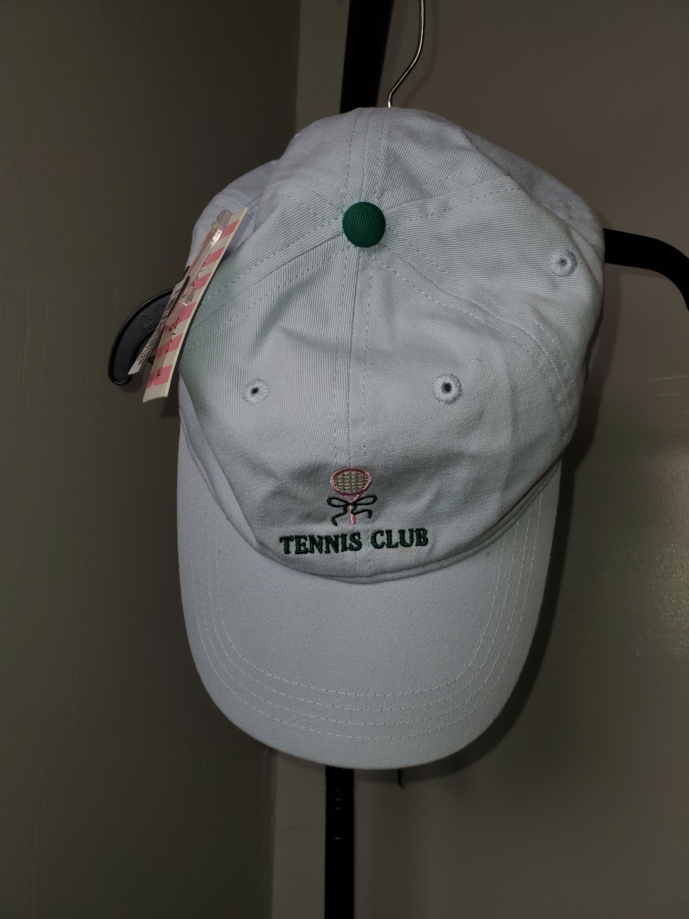 Tennis Club Embroidered Baseball Cap - Light Blue